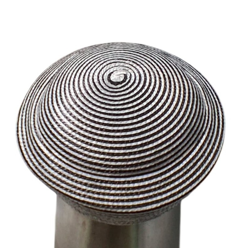 Vintage Black White Spiral Pillbox Hat Structured Woven Formal Church Accessory